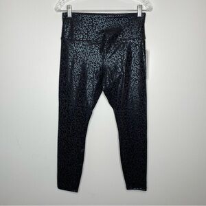 RBX Black Leopard Embossed Full Length High Waisted Leggings NWT